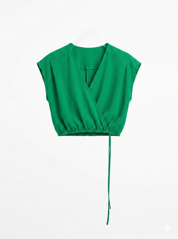 Paraiso Green Palazzo Pants and Crop Top.