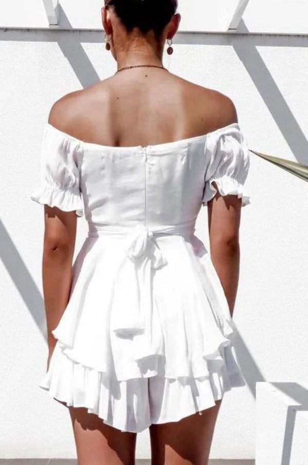 Angel Biba White Short Romper