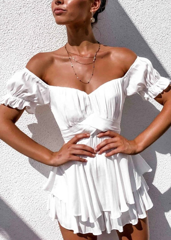 Angel Biba White Short Romper