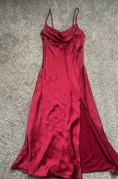 Berry Satin Formal Dress - Size 8  BNWT