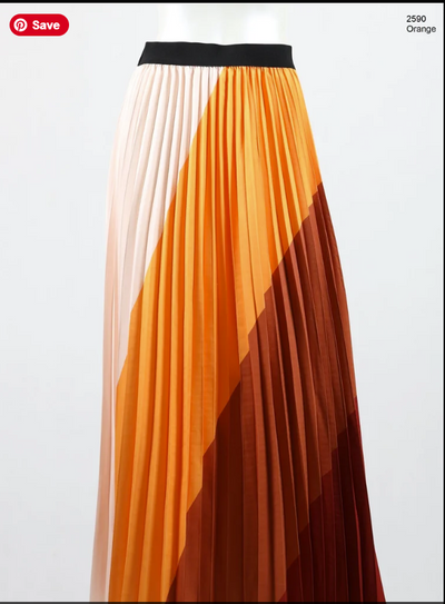 Lila Whispers Orange Pleated Skirt XL BNWT