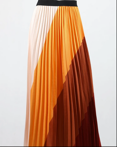 Lila Whispers Orange Pleated Skirt XL BNWT