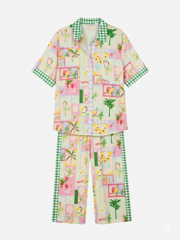Joop & Gypsy The Rose print Palazzo Pants and Shirt Set - Size 20