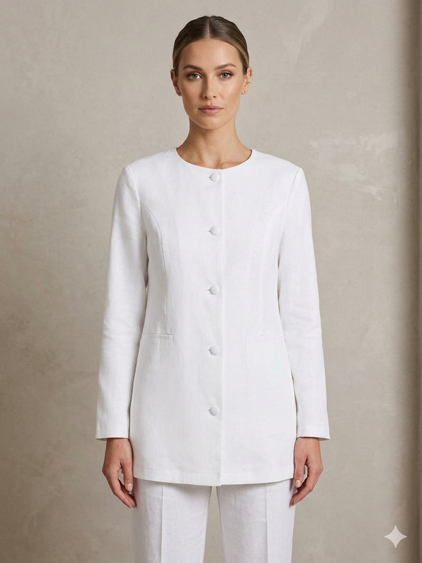 Indikah Off-White Cotton Jacket Size 10